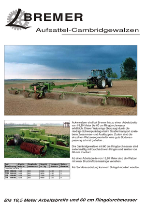 Meadow and field rollers Bremer CW 1850/50