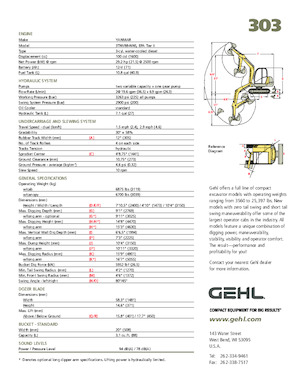 Mini ekskavatörler Gehl 303