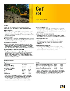 Mini Excavators Caterpillar 304