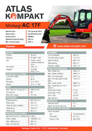 Mini ekskavatörler Atlas Kompakt AC 17F