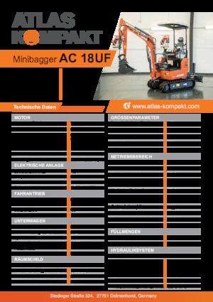 Mini Excavators Atlas Kompakt AC 18UF