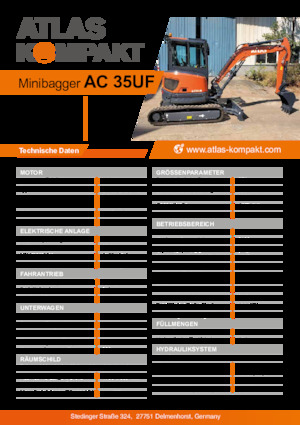 Mini Excavators Atlas Kompakt AC 35UF