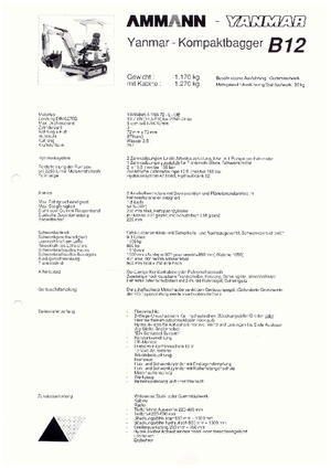 Mini Excavators Yanmar B 12