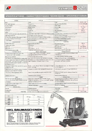 Mini Excavators Yanmar B 22-2