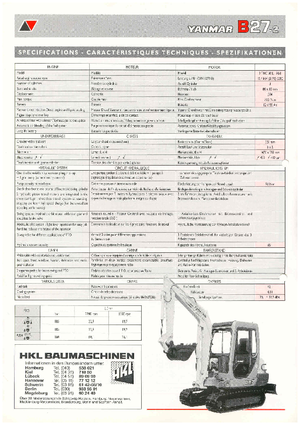 Mini ekskavatörler Yanmar B 27-2