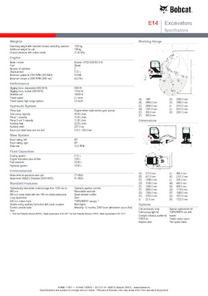 Mini Excavators Bobcat E 14
