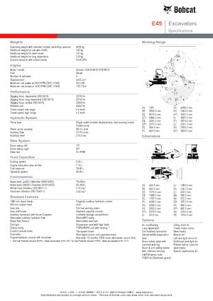 Mini ekskavatörler Bobcat E45