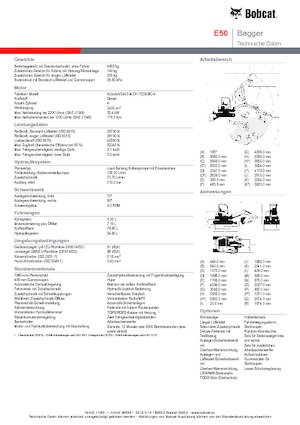 Mini ekskavatörler Bobcat E50z
