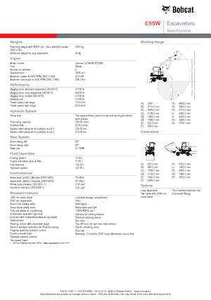 Mini Excavators Bobcat E55W