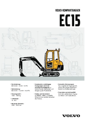 Mini ekskavatörler Volvo EC15 XR