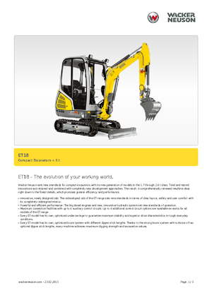 Mini Excavators Wacker Neuson ET 18
