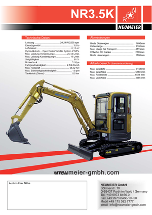 Mini Excavators Neumeier NR 3.5 K