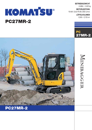 Mini Excavators Komatsu PC27MR-2