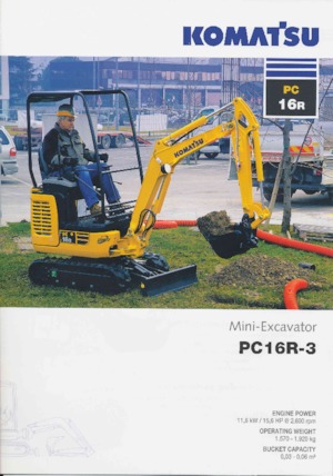 Mini ekskavatörler Komatsu PC16R-3