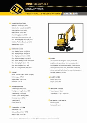 Mini Excavators PowerPlus PP40S-IX