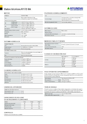 Mini Excavators Hyundai R17Z-9A