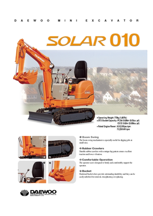 Mini ekskavatörler Doosan Solar 010