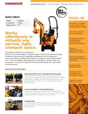 Mini Excavators Yanmar SV08-1B