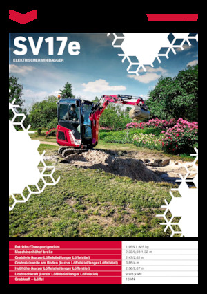 Electric Crawler Excavators Yanmar SV17e