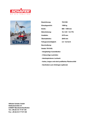 Mini Excavators Takeuchi TB 016 S