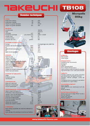 Mini Excavators Takeuchi TB 108