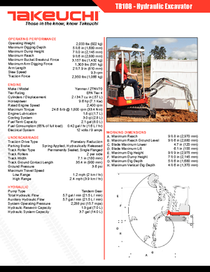 Mini Excavators Takeuchi TB 108