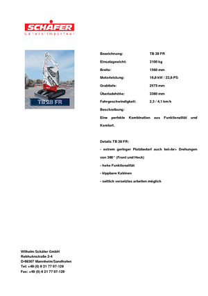 Mini ekskavatörler Takeuchi TB 28 FR