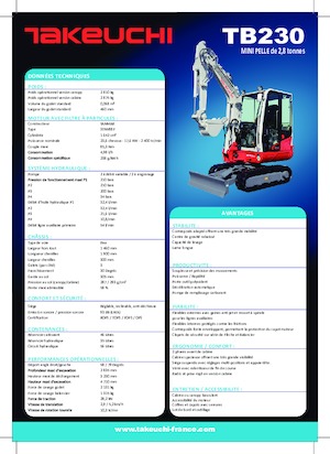 Mini ekskavatörler Takeuchi TB 230