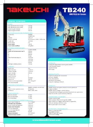 Mini Excavators Takeuchi TB 240