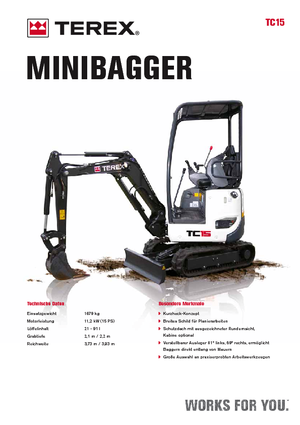 Mini ekskavatörler Terex TC 15