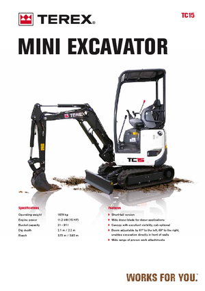 Mini ekskavatörler Terex TC 15