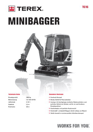 Mini Excavators Terex TC 16