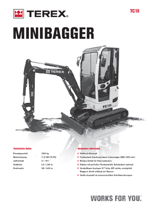 Mini ekskavatörler Terex TC 19 Z