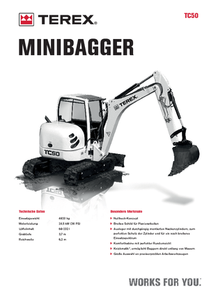 Mini ekskavatörler Terex TC 50