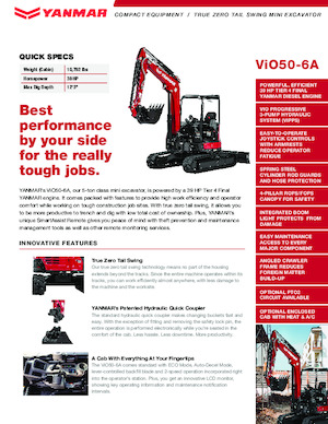 Mini Excavators Yanmar ViO50-6A