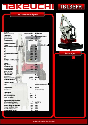 Mini Excavators Takeuchi TB 138 FR