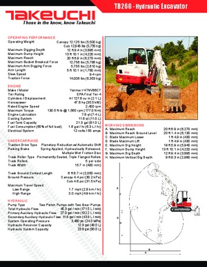 Mini Excavators Takeuchi TB 260