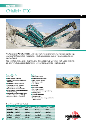 Mobile Screening Plants Powerscreen Chieftain 1700-2D