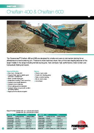 Mobile Screening Plants Powerscreen Chieftain 400 Kette