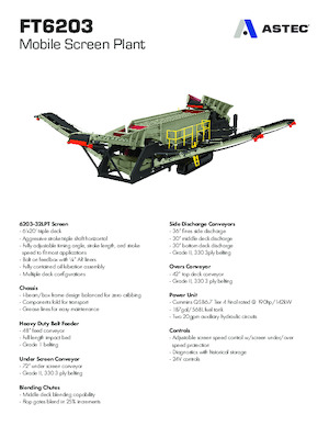 Mobil tarama tesisleri Astec FT6203CC