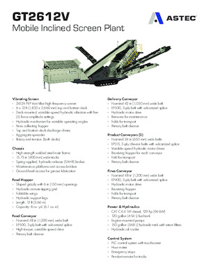 Mobile Screening Plants Astec GT2612V