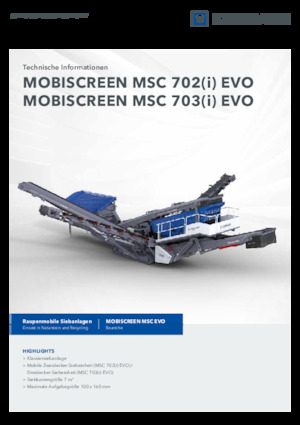 Mobile Screening Plants Kleemann MSC 702i EVO