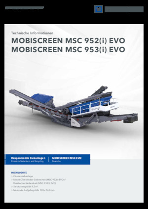 Mobile Screening Plants Kleemann MSC 952i EVO