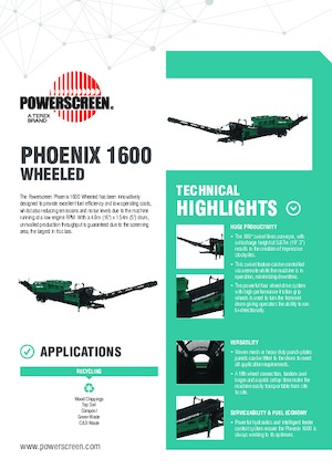 Davullu mobil tarama tesisleri Powerscreen Phoenix 1600