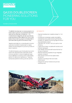 Mobile Screening Plants Sandvik QA335