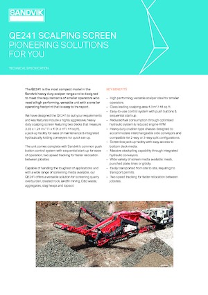 Mobile Screening Plants Sandvik QE241
