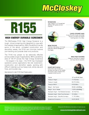 Mobil tarama tesisleri McCloskey R155