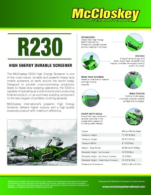 Mobile Screening Plants McCloskey R230