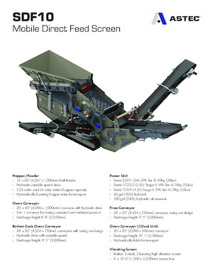 Mobile Screening Plants Astec SDF10