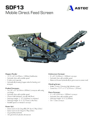 Mobile Screening Plants Astec SDF13
